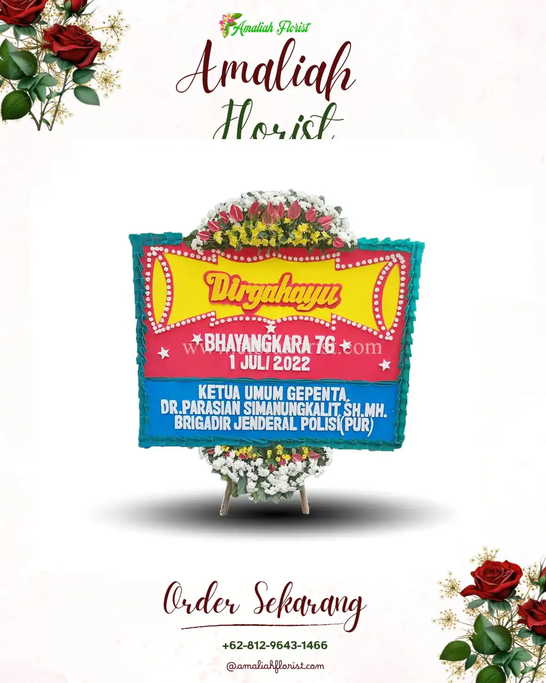 Papan Bunga HUT Ulang Tahun Branti Raya
